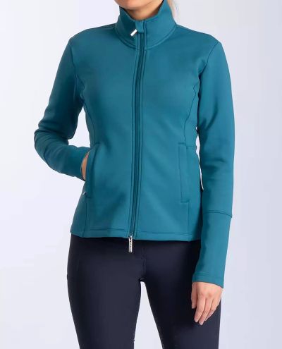 Petrol Blue takki Fleur Zip Sweater