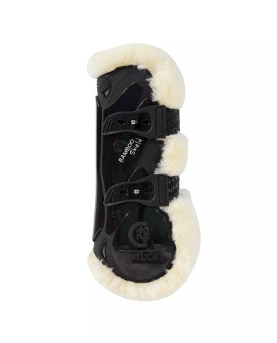 Vegan Sheepskin Bamboo Elastic jännesuojat Musta