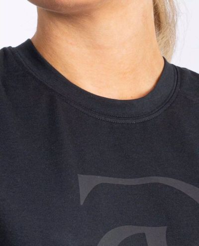 Musta puuvilla T-paita Signe S/S Cotton T-paita Black