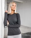 Ida Pitkähihainen T-paita Tumma Harmaa